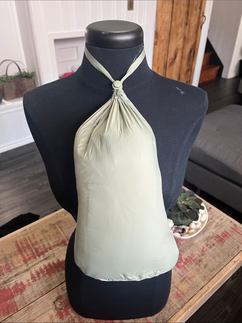 Love Tree Sage Green Quilted Puffer Vest - Picture 9 of 9